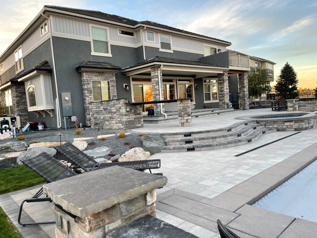 Transition a Techno-Bloc Style Paver Walkway