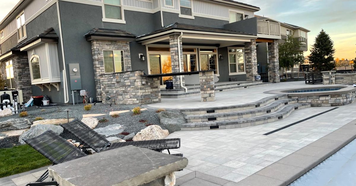 Transition a Techno-Bloc Style Paver Walkway